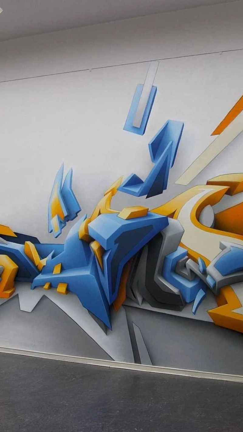 Geometric Graffiti 4K Mobile Wallpaper
