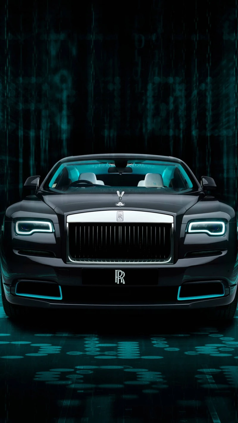 Rolls-Royce Wraith: Neon Nights 4K Mobile Wallpaper