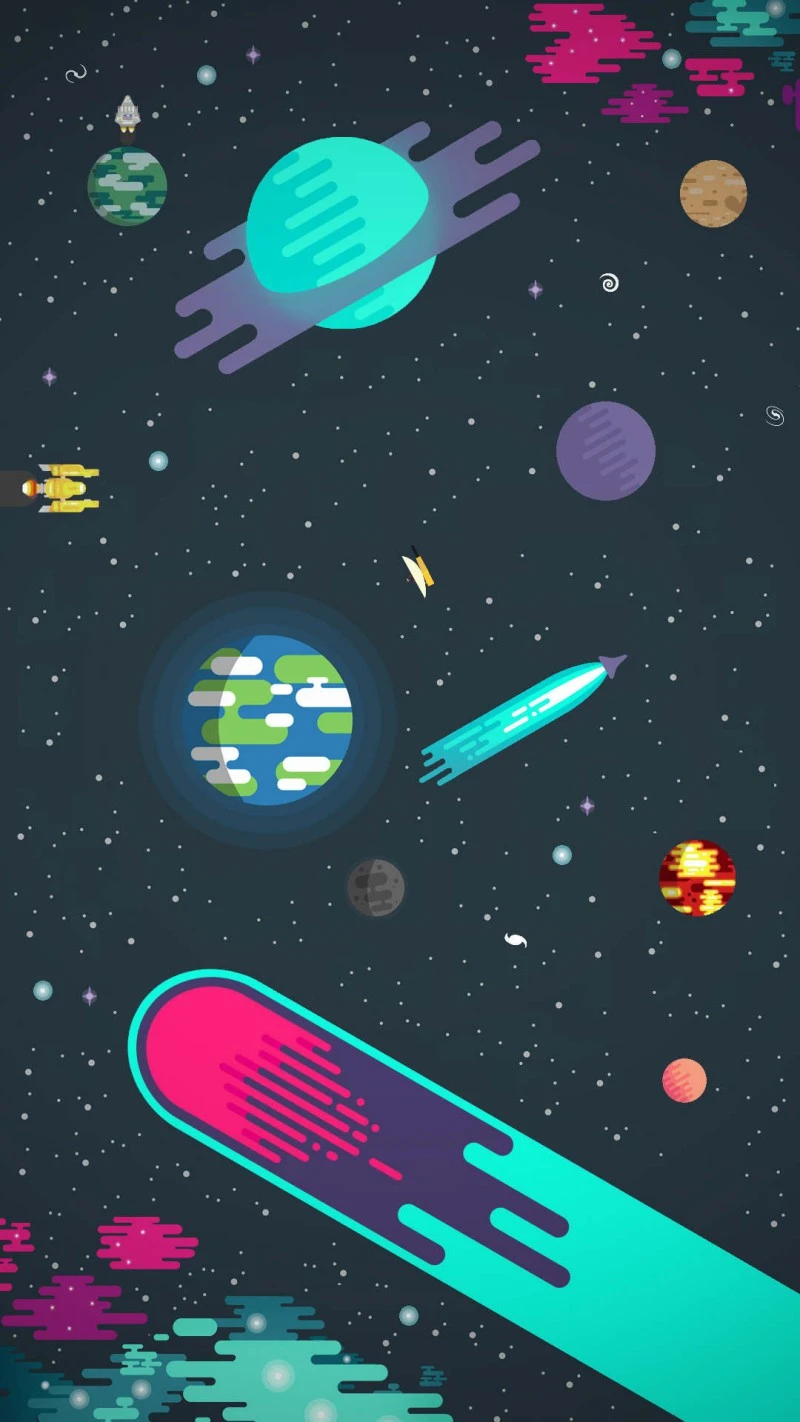 Retro Space Adventure 4K Mobile Wallpaper
