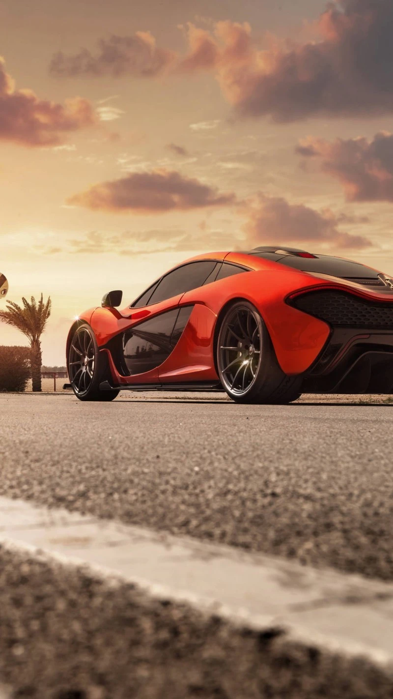 McLaren P1 at Sunset 4K Mobile Wallpaper