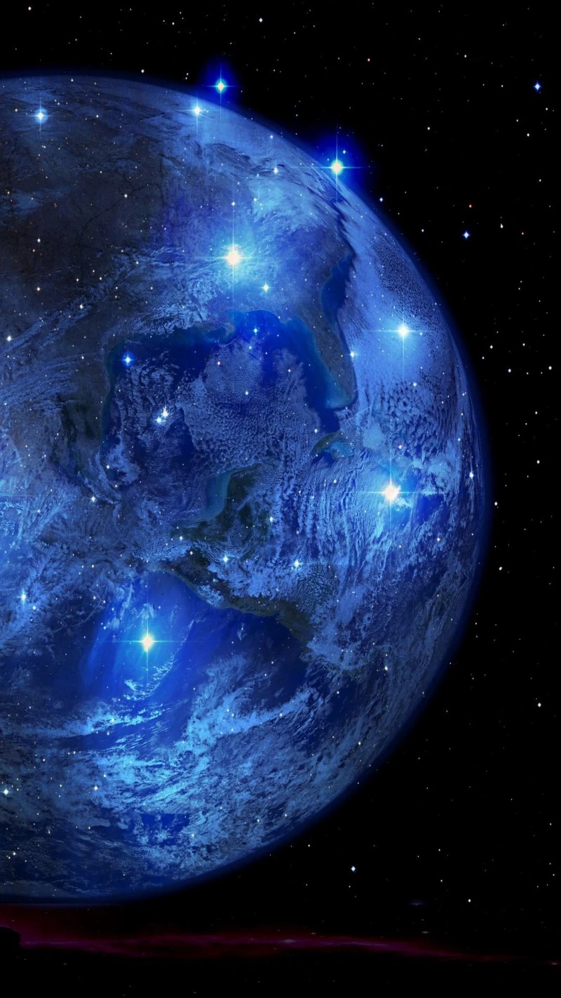 Earth's Celestial Glow 4K Mobile Wallpaper
