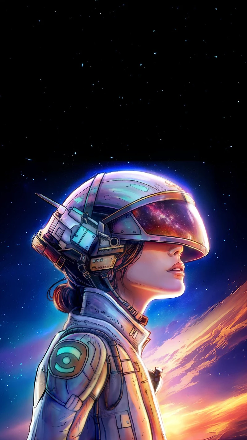 Stargazer Astronaut 4K Mobile Wallpaper