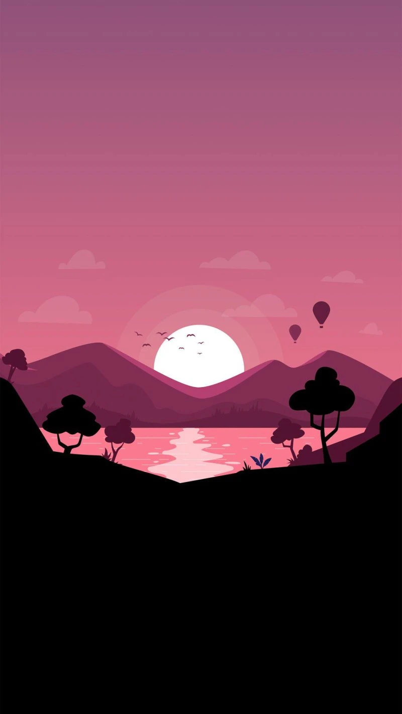 Serene Sunset Landscape 4K Mobile Wallpaper