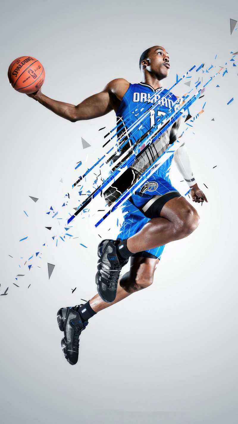Blue Dynamic Basketball Player Action Shot Mobile Wallpaper 4K Oc Wallpaper