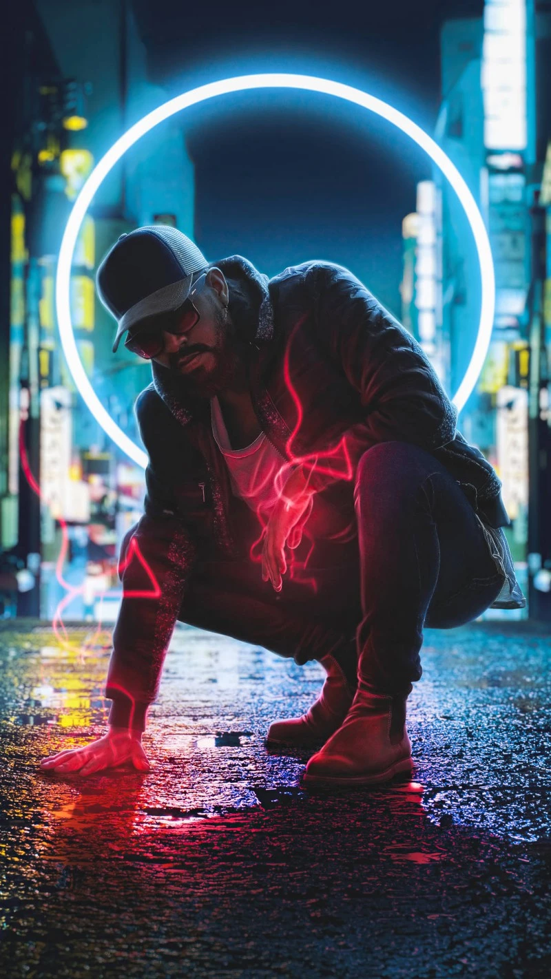 Neon City Prowler 4K Mobile Wallpaper