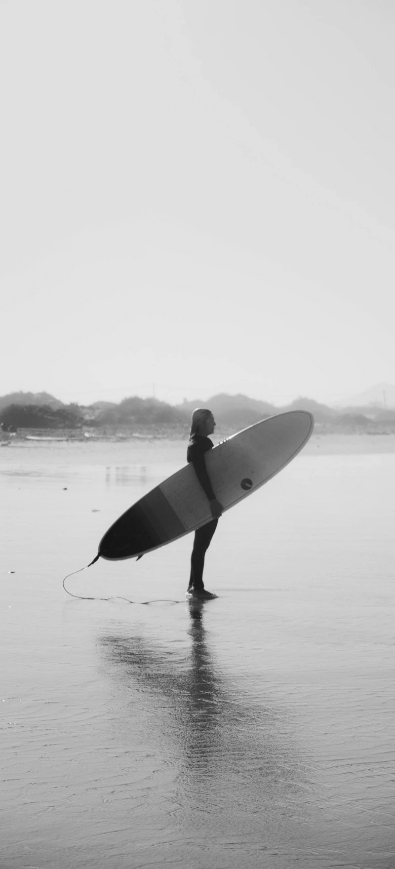 Surfer on the Shore 4K Mobile Wallpaper