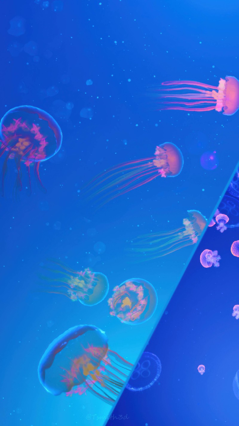 Jellyfish Swimming in Ocean Depths 4K Mobile Wallpaper