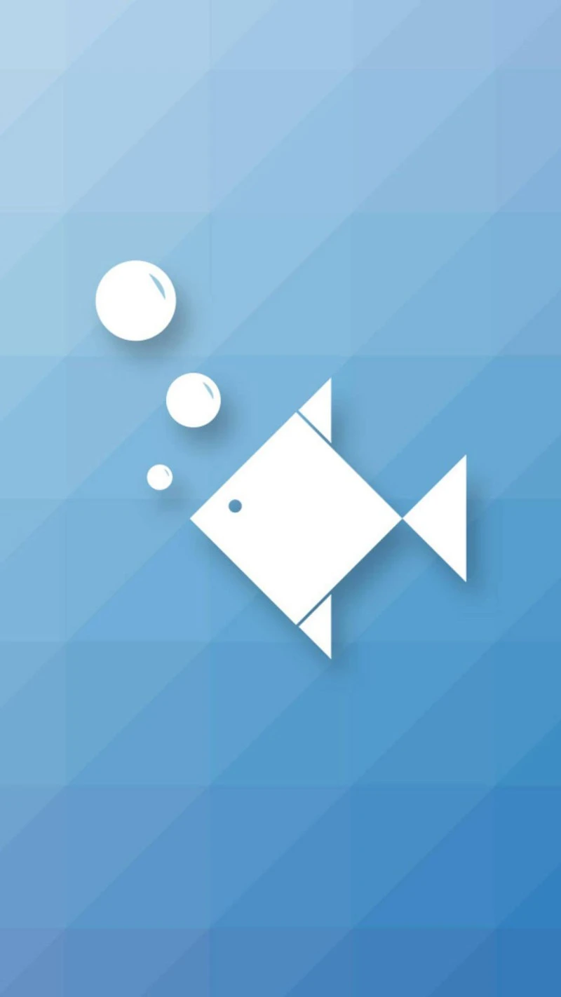 Minimalist Fish Illustration 4K Mobile Wallpaper Free Download