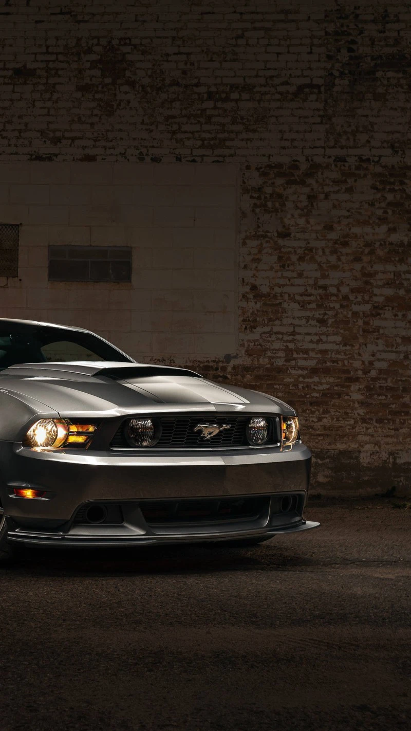 Classic Gray Mustang 4K Mobile Wallpaper