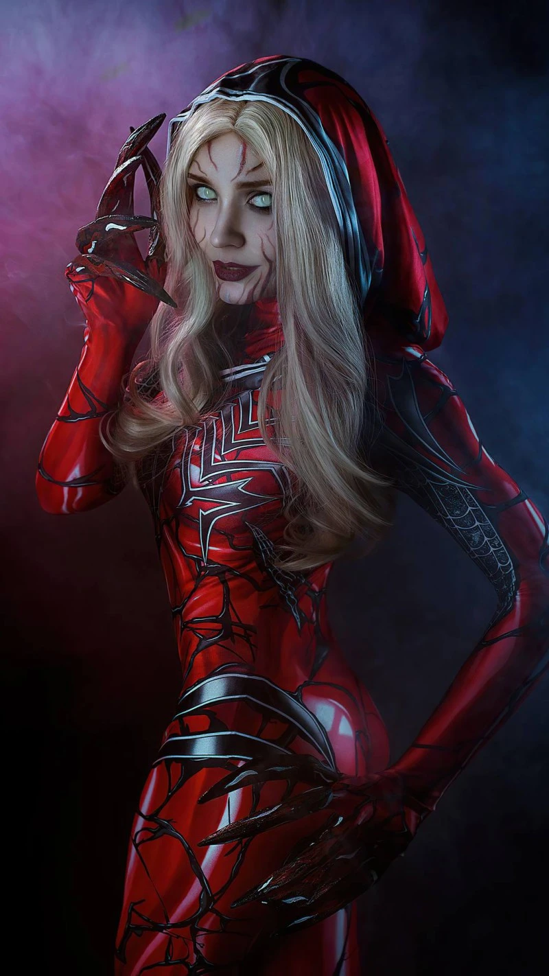 Cosplay: Red Venom 4K Mobile Wallpaper