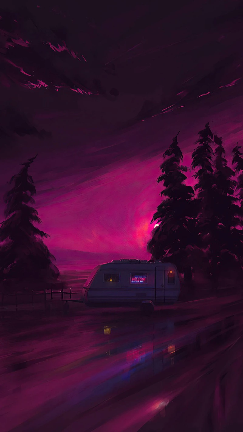 Neon Sunset Trailer 4K Mobile Wallpaper