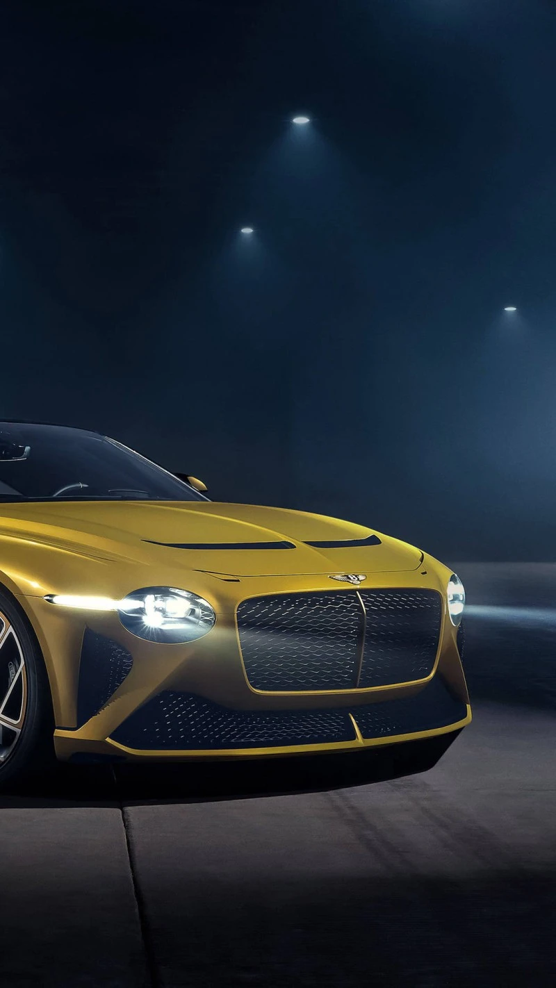 Sleek Yellow Bentley in the Night 4K Mobile Wallpaper