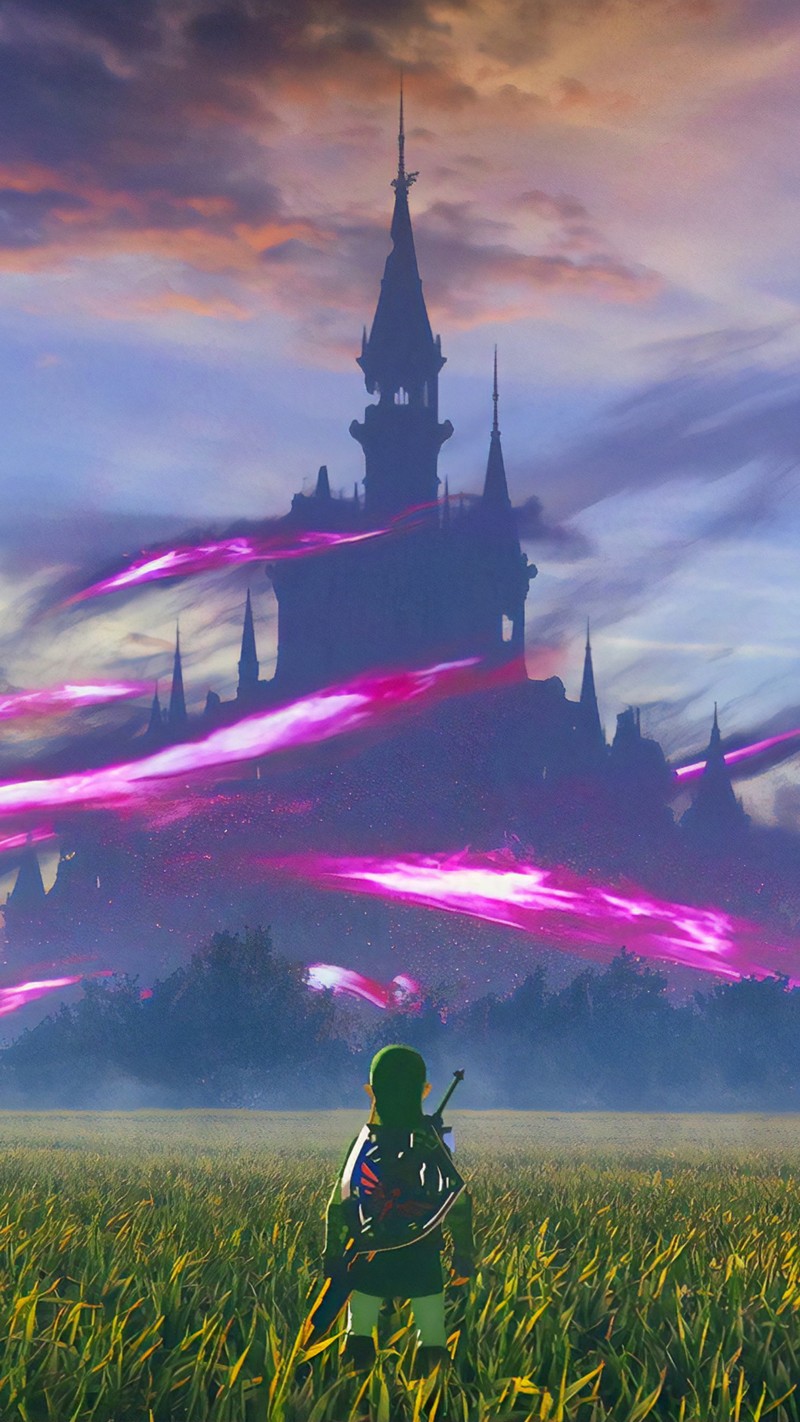 Epic Green Hero Standing Before Dark Castle Wallpaper 4K Mobile Wallpaper
