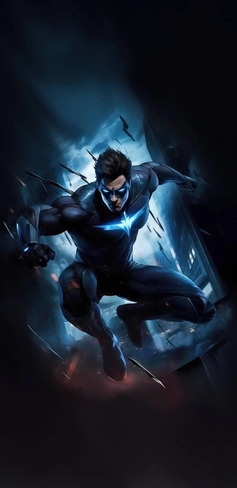 Nightwing in Action 4K Mobile Wallpaper Free Download