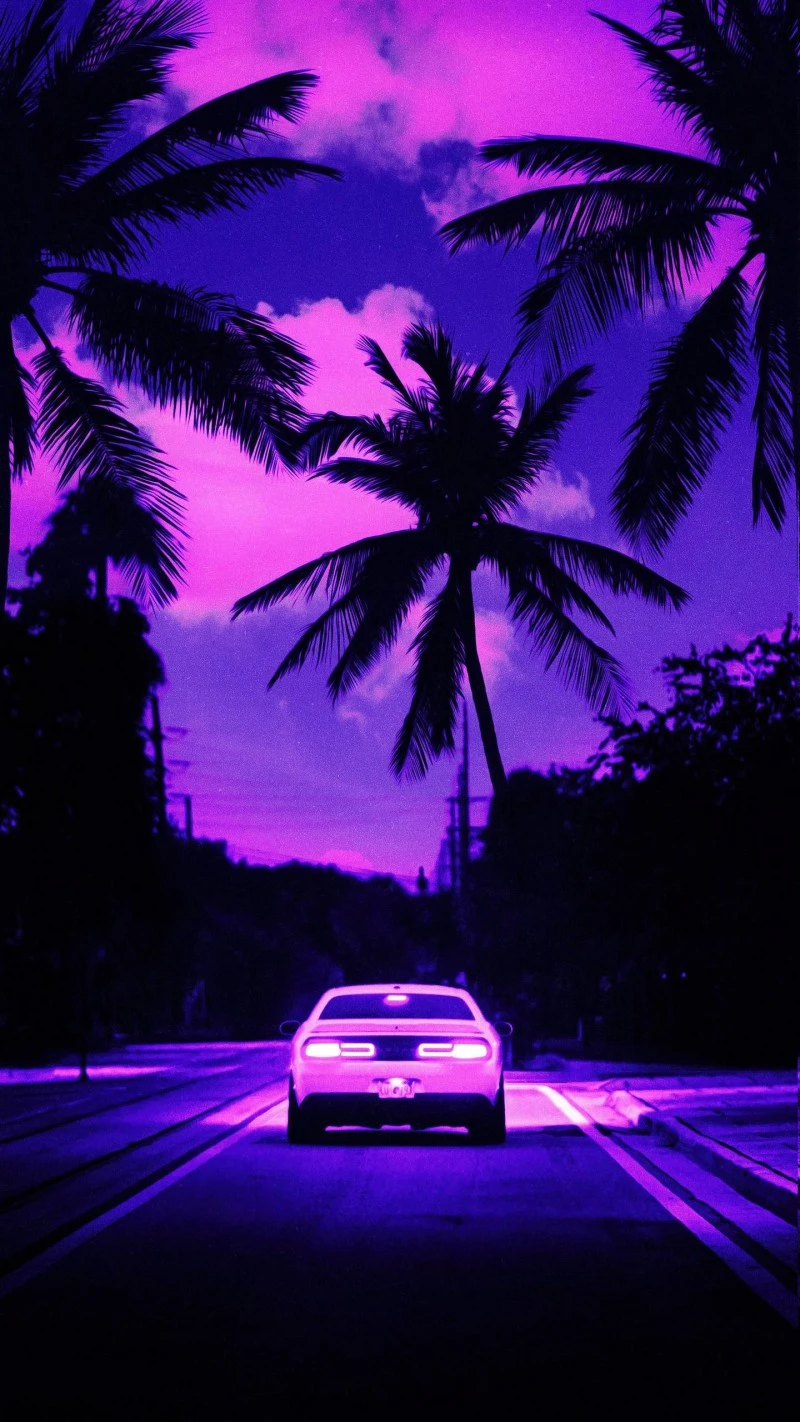 Purple Sunset Cruise 4K Mobile Wallpaper