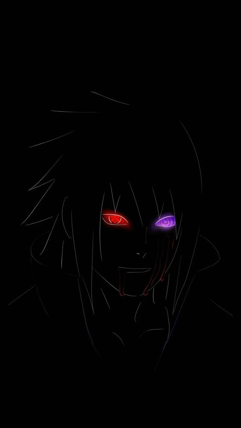 Dark Anime Boy Line Art 4K Mobile Wallpaper