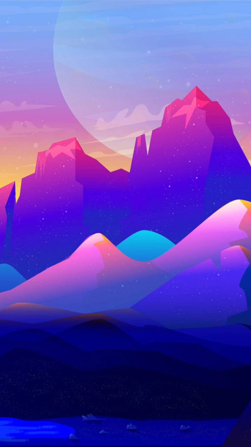 Alien Mountainscape 4K Mobile Wallpaper