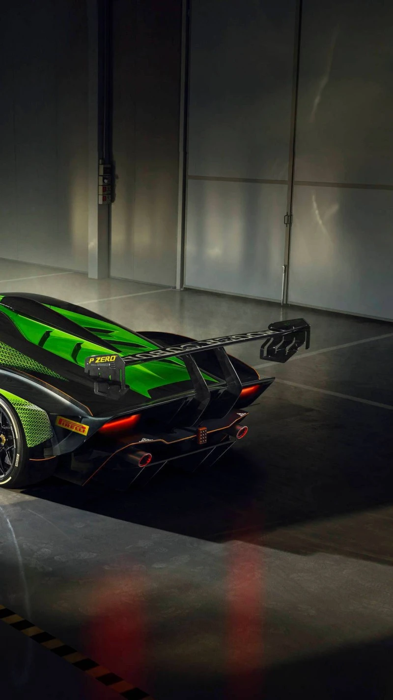 Lamborghini Essenza SCV12 Rear View 4K Mobile Wallpaper
