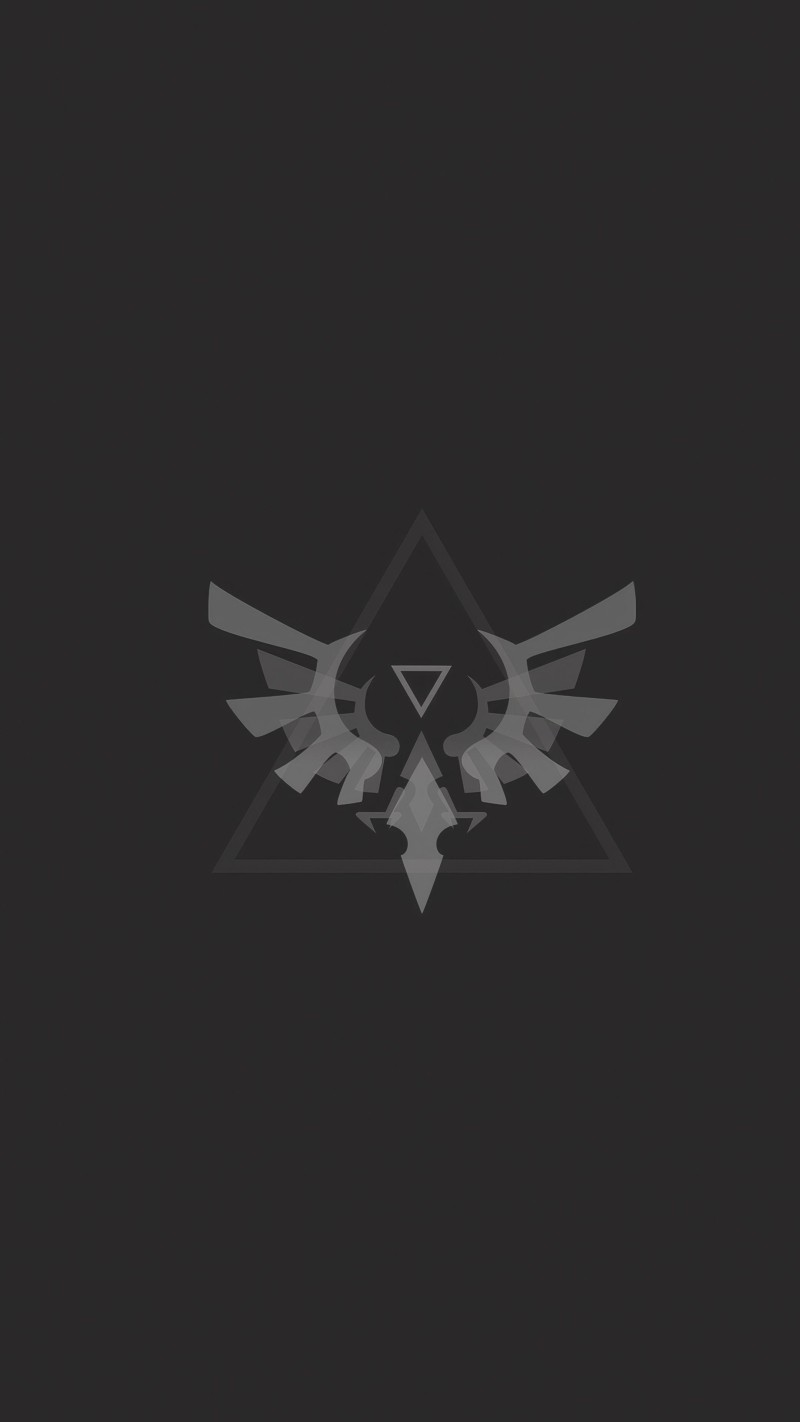 Dark Gray Minimalist Zelda Logo Wallpaper 4K Mobile Wallpaper