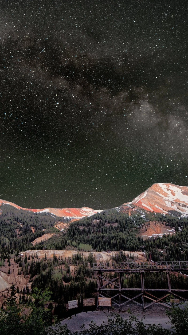 Milky Way over Mountain Landscape 4K Mobile Wallpaper