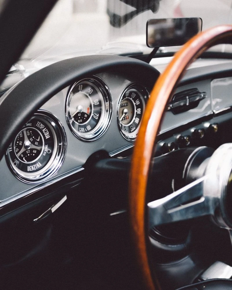 Classic Car Dashboard Detail 4K Mobile Wallpaper