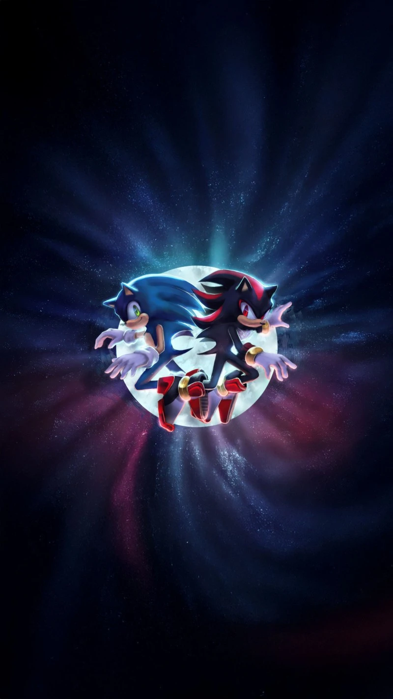 Sonic and Shadow 4K Mobile Wallpaper