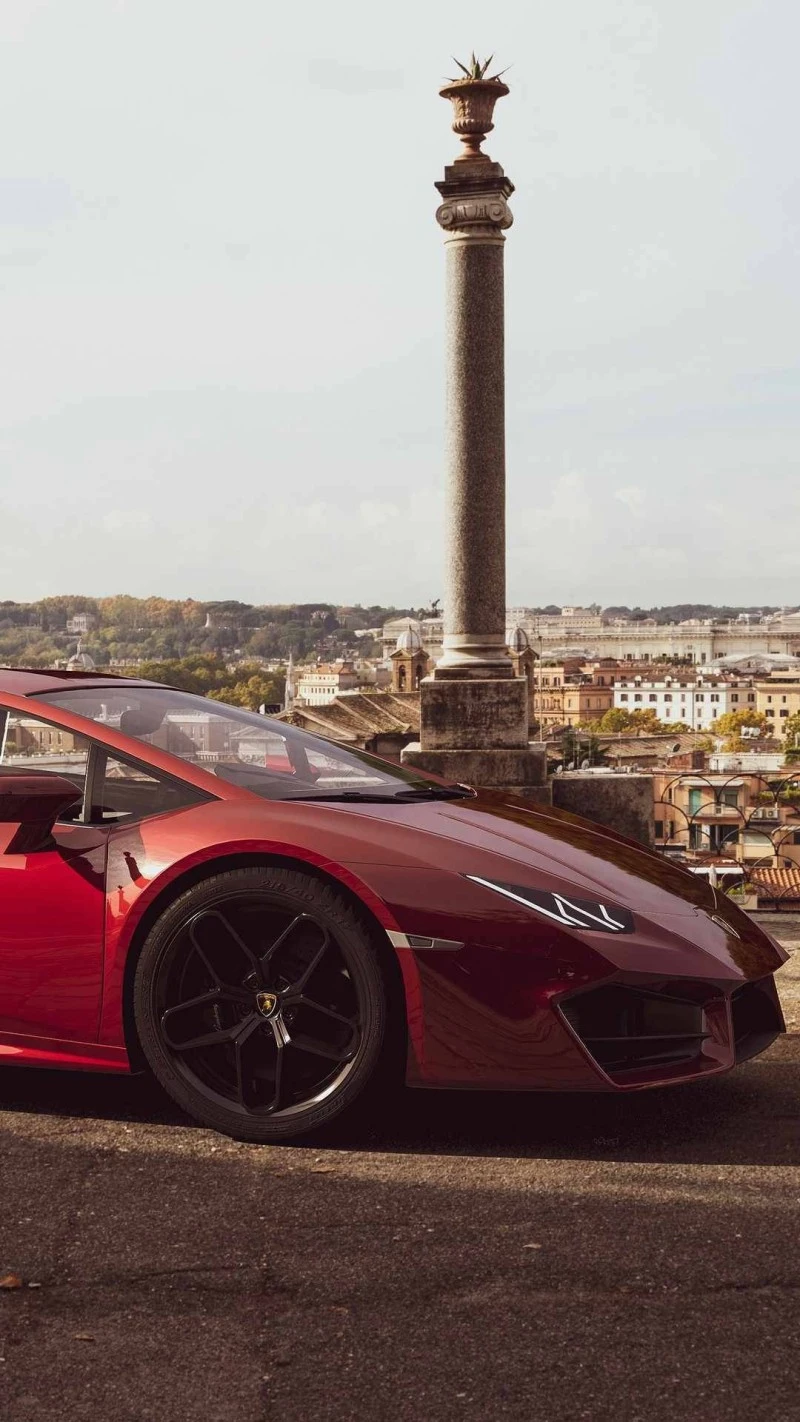 Lamborghini Huracán in Rome 4K Mobile Wallpaper