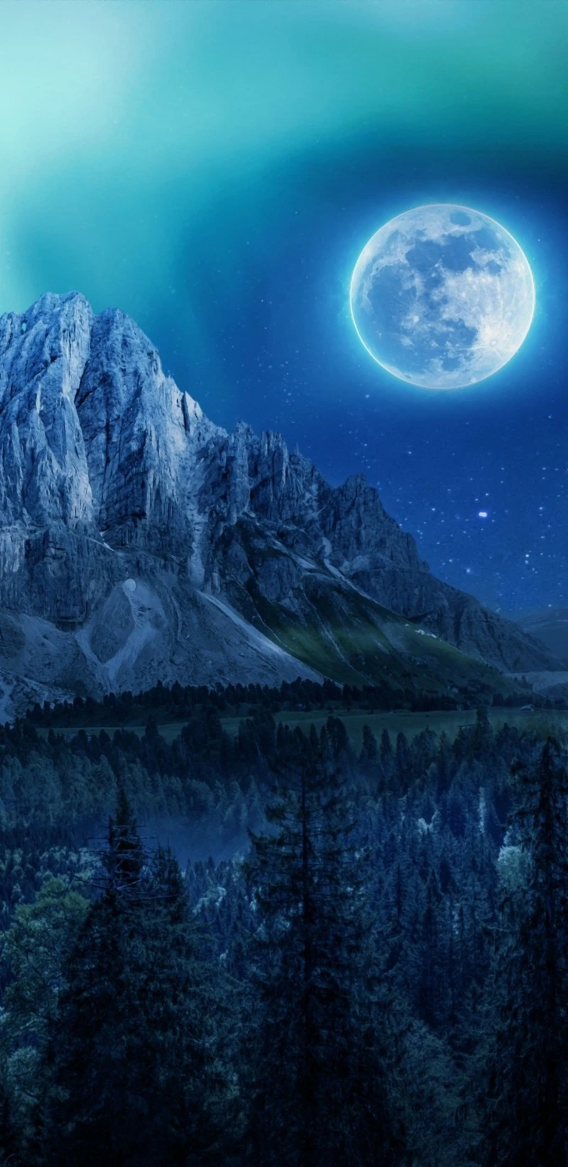 Majestic Moonlit Mountainscape 4K Mobile Wallpaper
