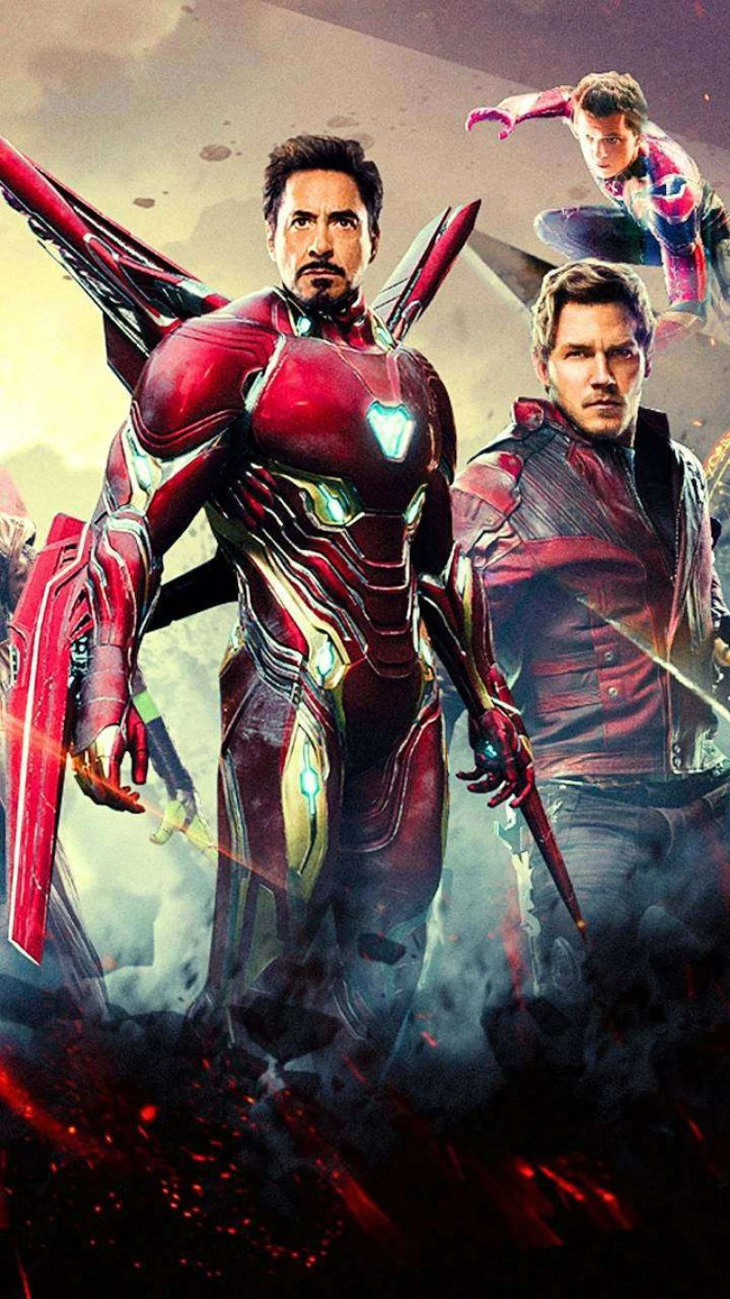 Iron Man & Star-Lord - Avengers Team-up Poster 4K Mobile Wallpaper