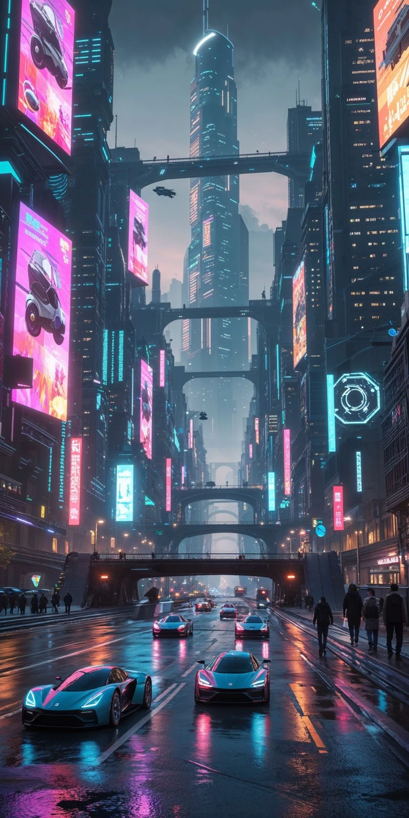 Futuristic Cityscape 4K Mobile Wallpaper