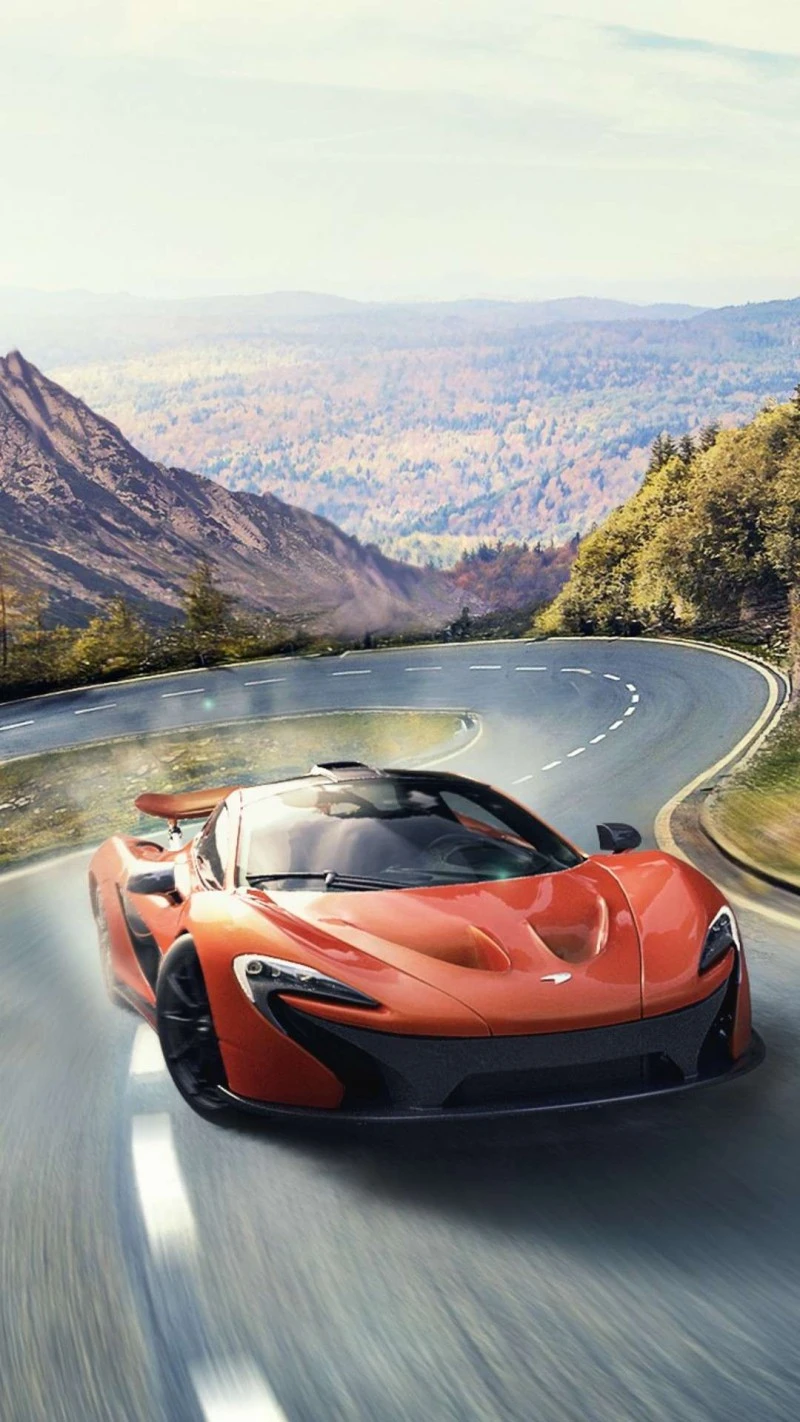 McLaren P1 on a Mountain Road 4K Mobile Wallpaper
