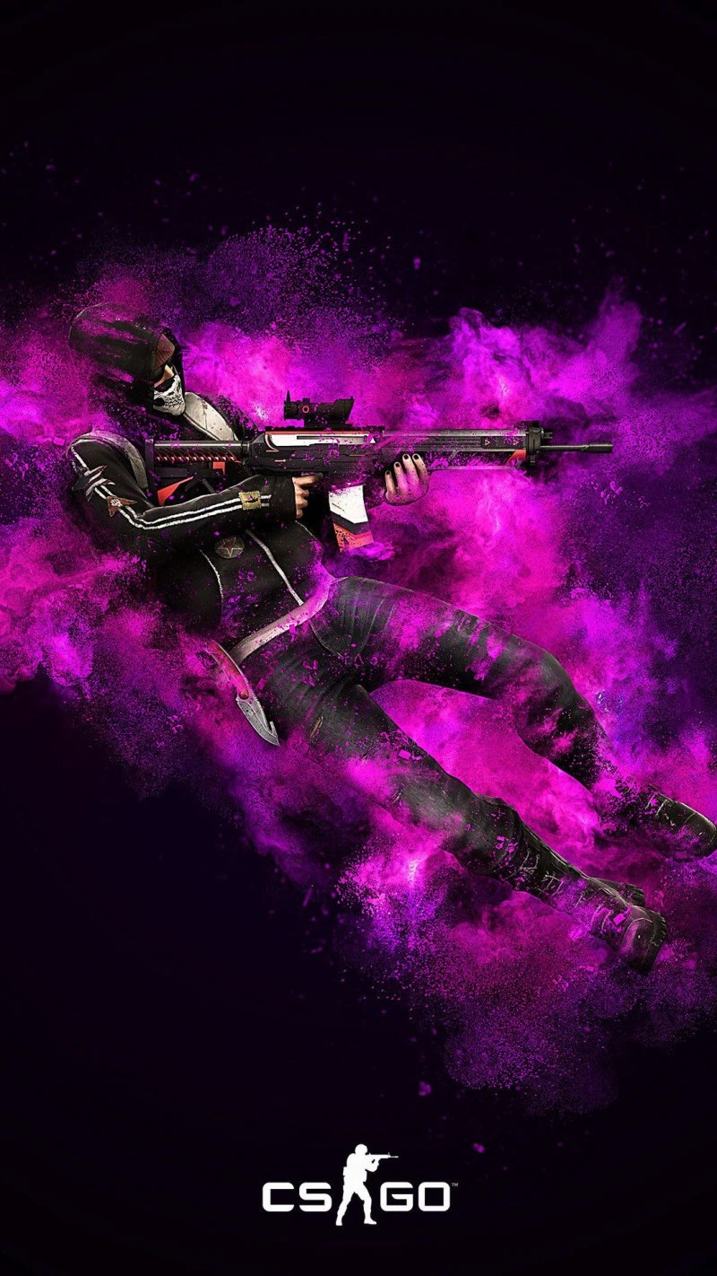 CS:GO - Pink Smoke Sniper 4K Mobile Wallpaper