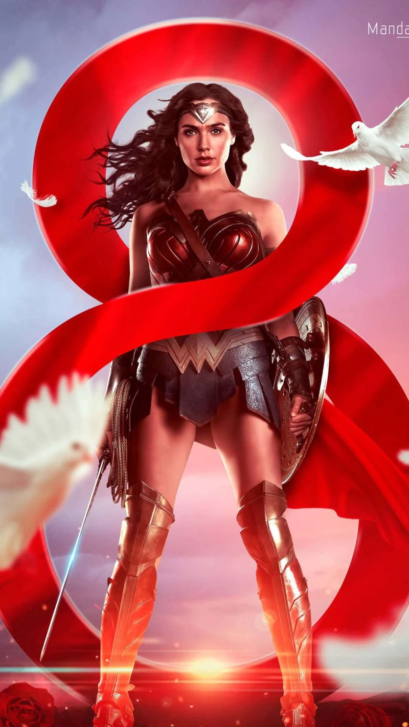 Wonder Woman: International Women's Day 4K Mobile Wallpaper