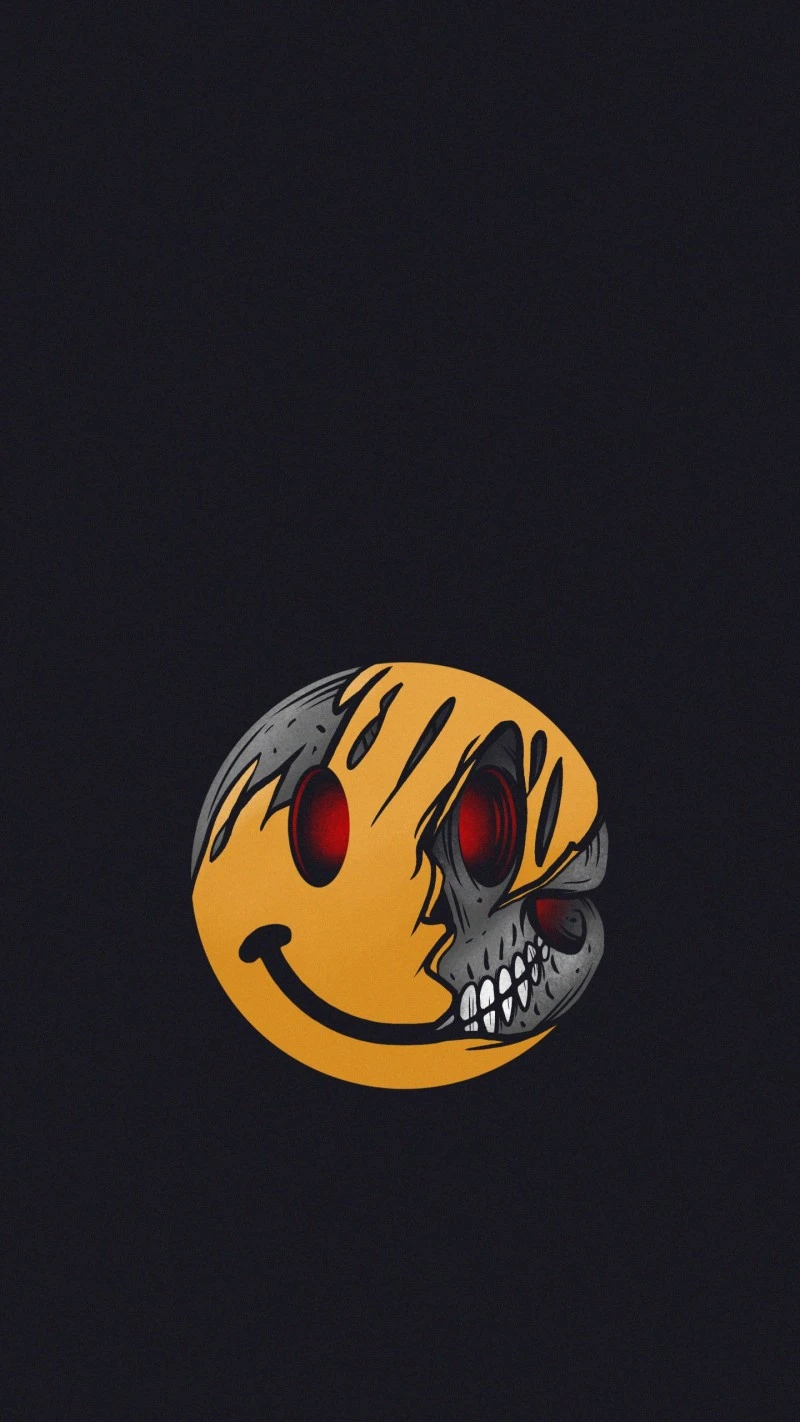 Smiling Skull 4K Mobile Wallpaper