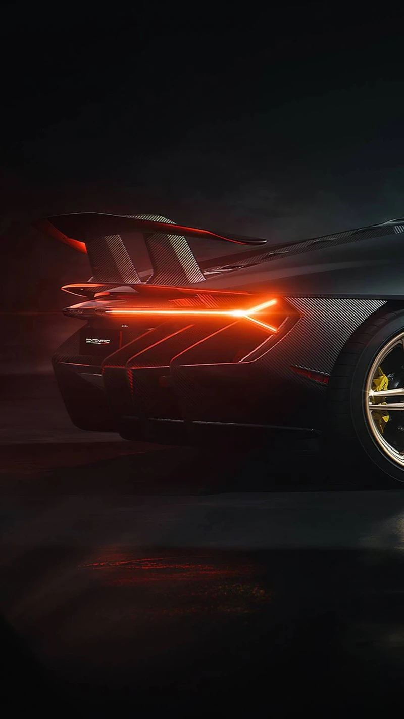 Lamborghini Rear Wing Detail 4K Mobile Wallpaper
