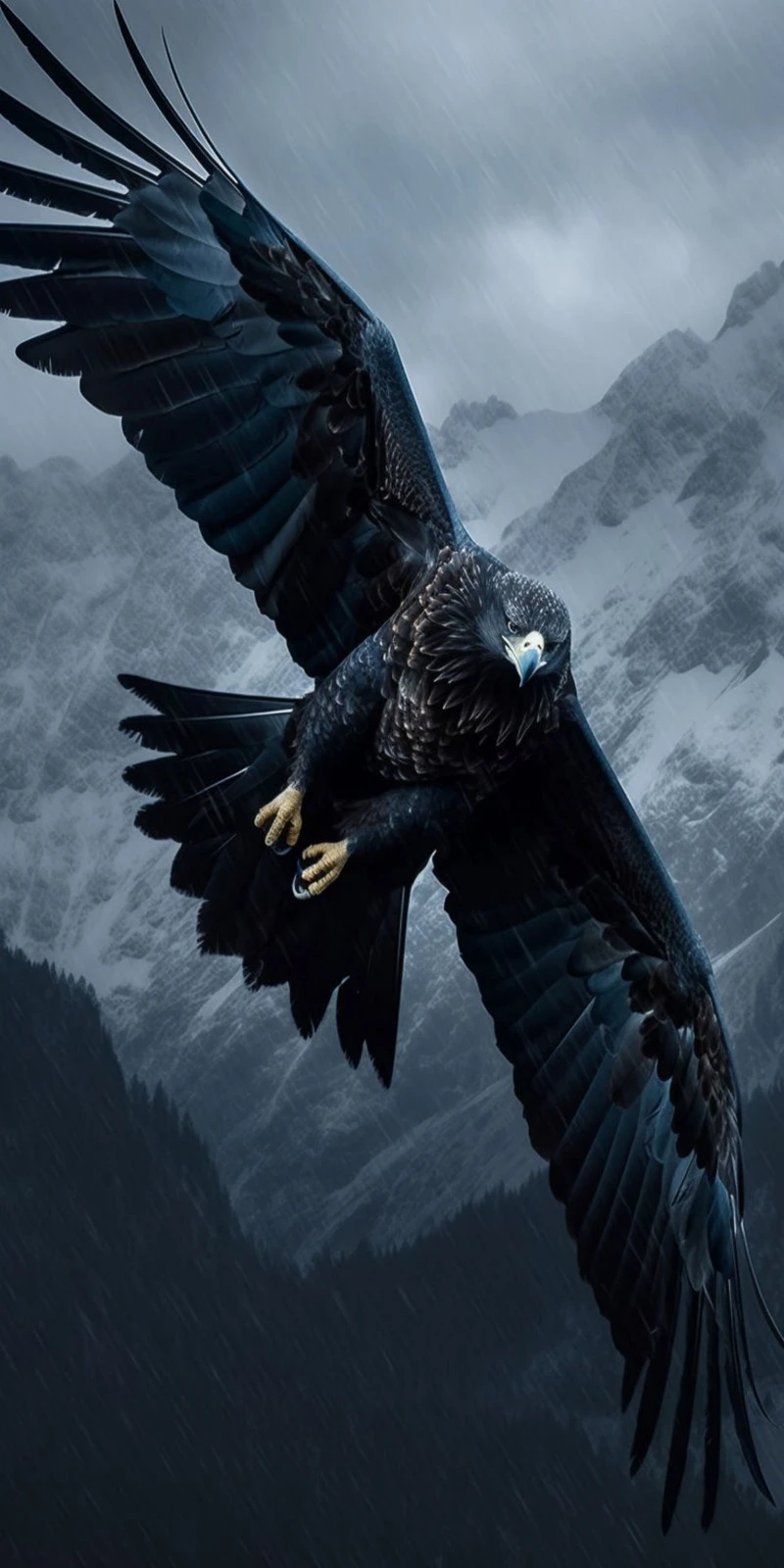 Majestic Eagle in the Storm 4K Mobile Wallpaper