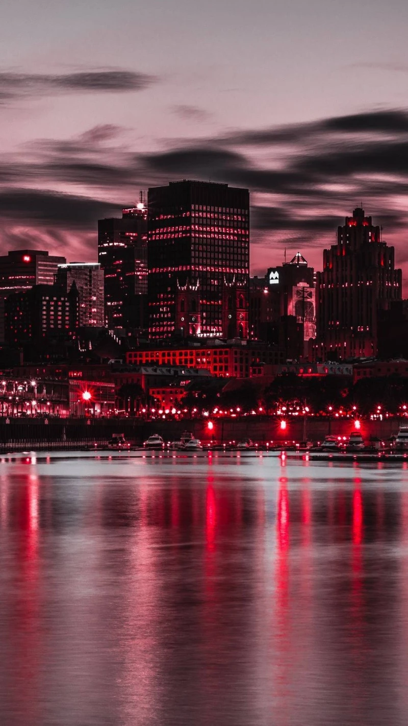 Montreal Skyline at Dusk 4K Mobile Wallpaper