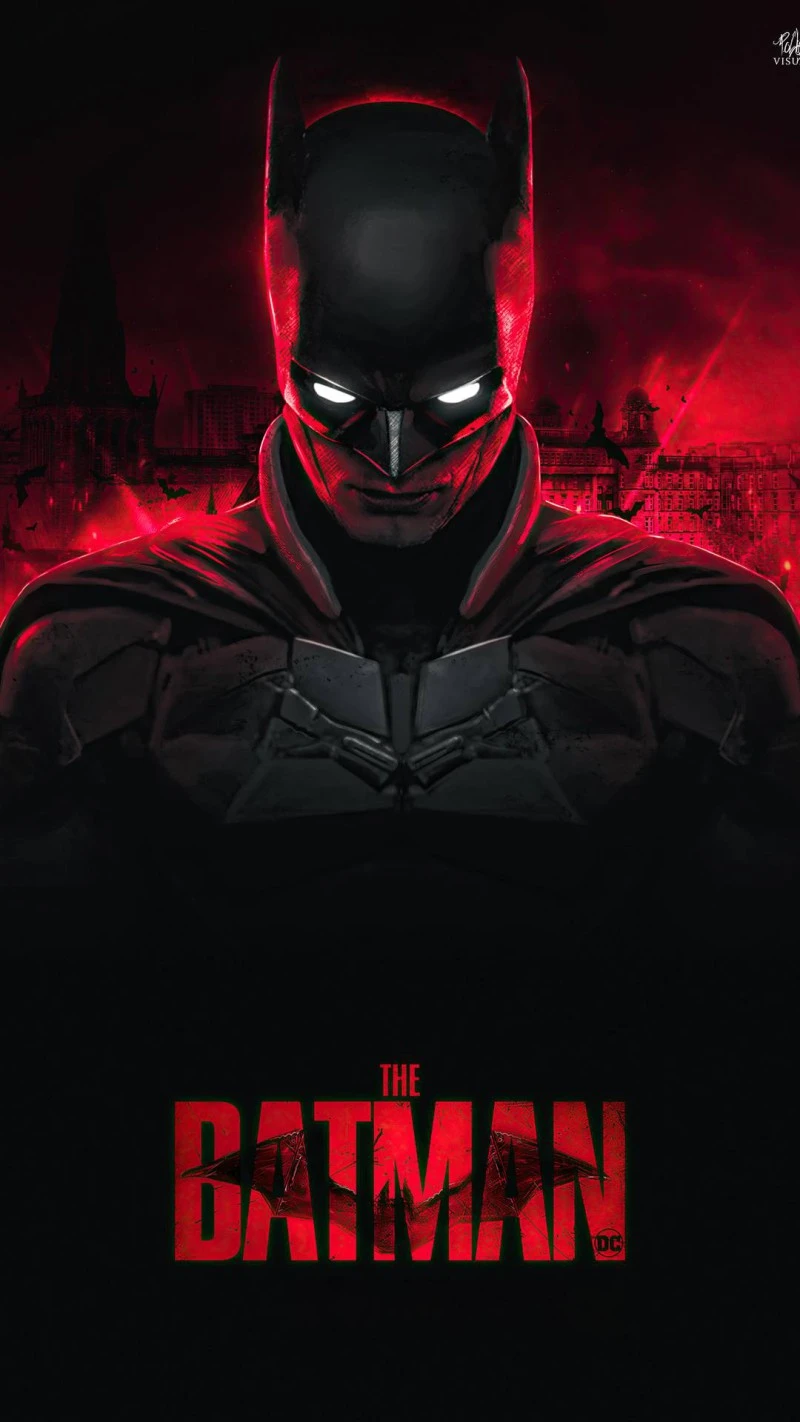 The Batman: Red Night 4K Mobile Wallpaper