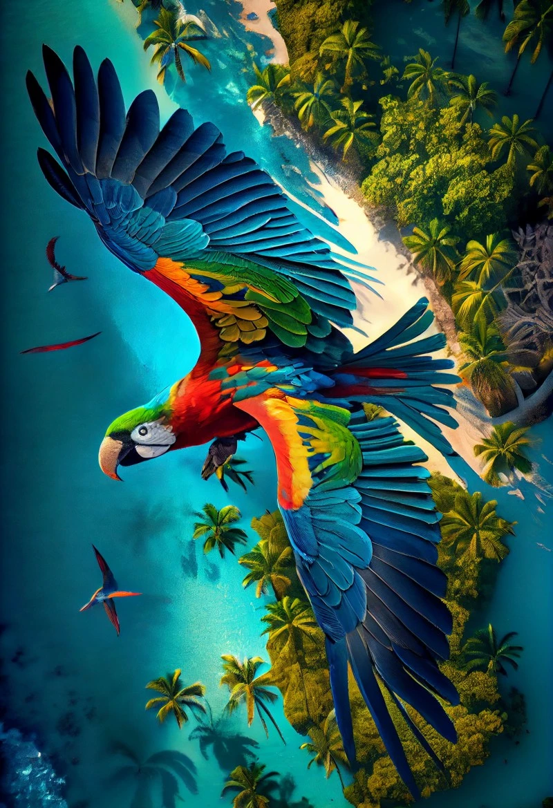 Tropical Flight 4K Mobile Wallpaper