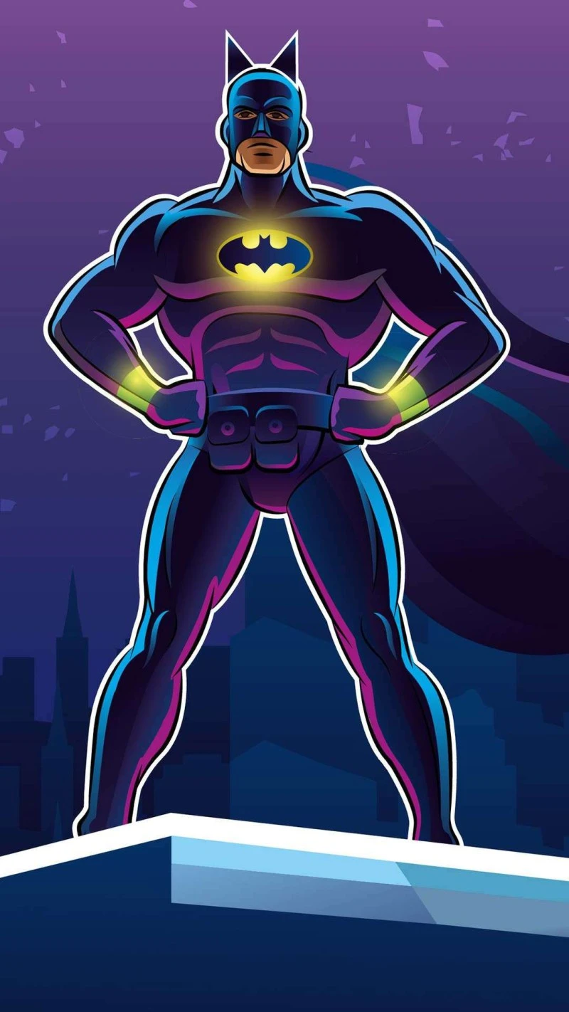 Batman on the Rooftop 4K Mobile Wallpaper