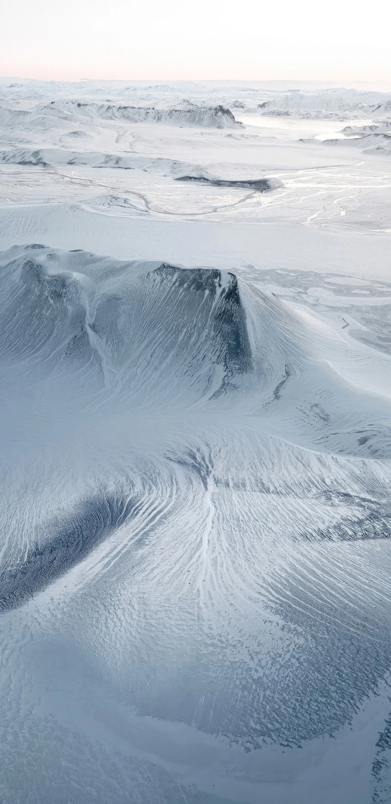 Winter Volcanic Landscape 4K Mobile Wallpaper