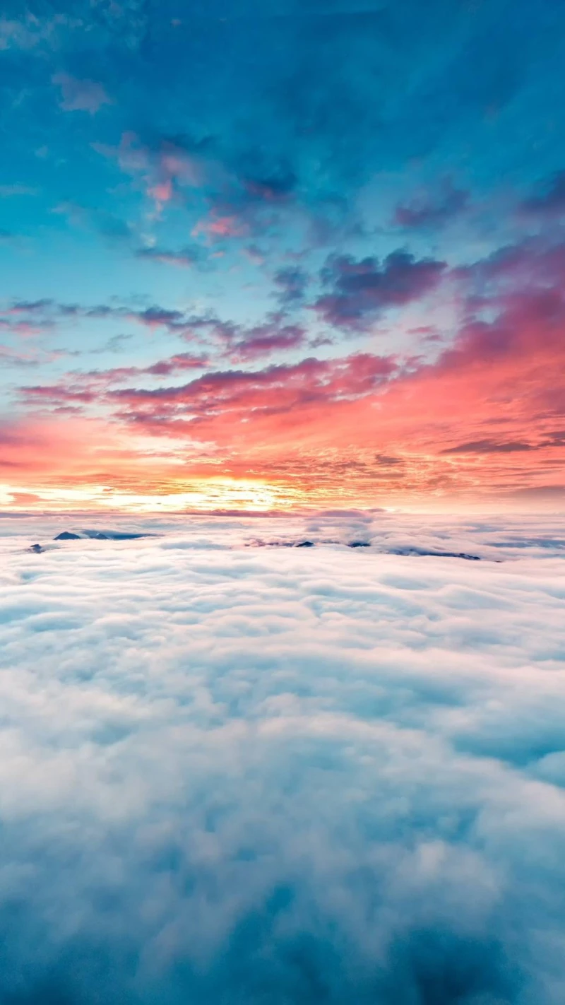 Sunrise Above the Clouds 4K Mobile Wallpaper