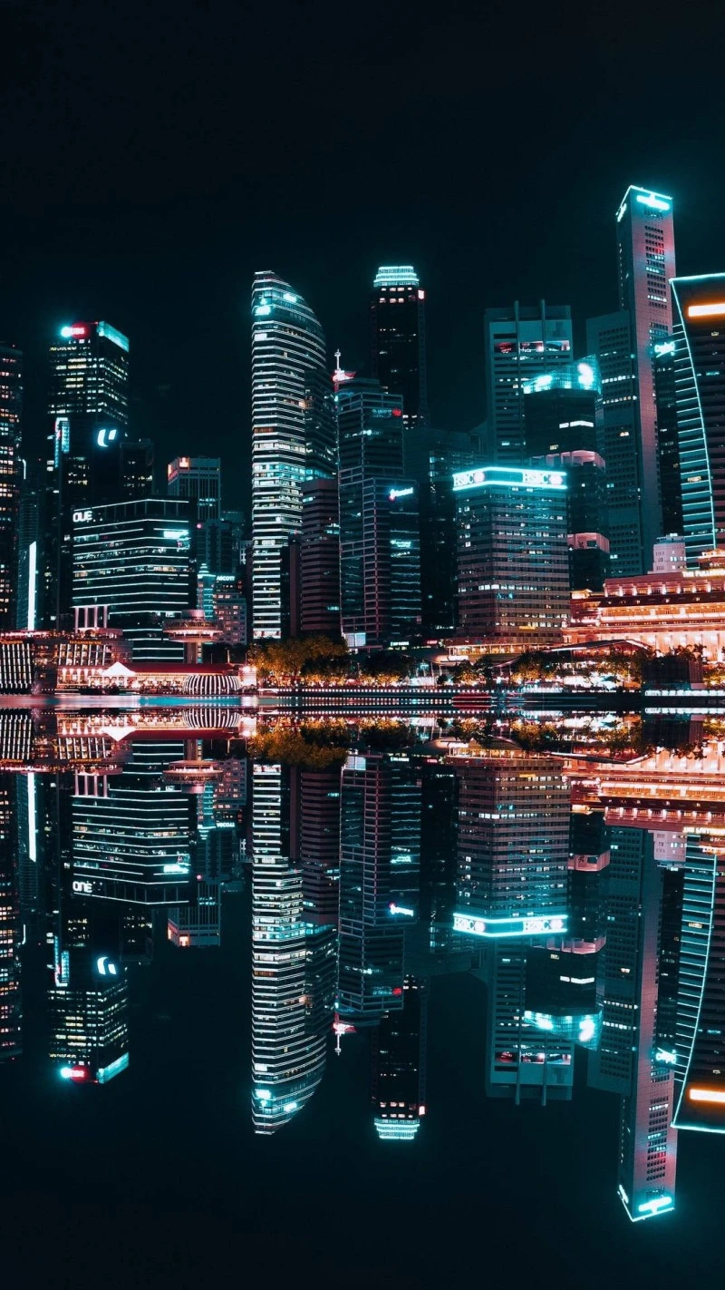 Singapore Skyline Reflection 4K Mobile Wallpaper
