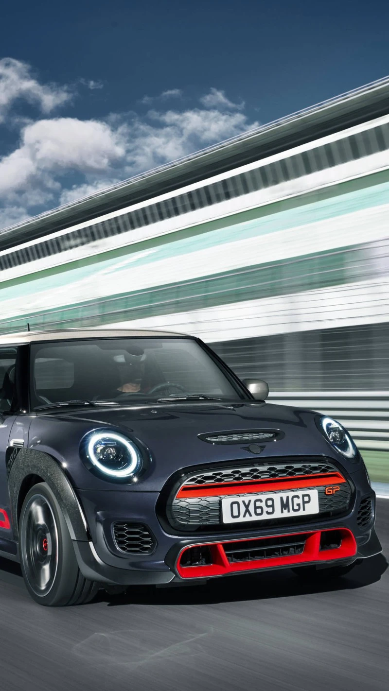 Mini John Cooper Works GP on the Track 4K Mobile Wallpaper