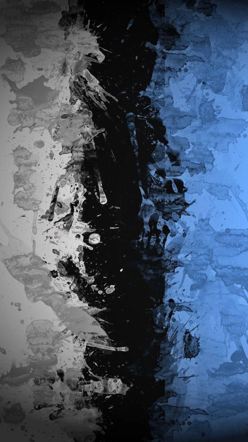 Tri-Color Abstract Splashes 4K Mobile Wallpaper