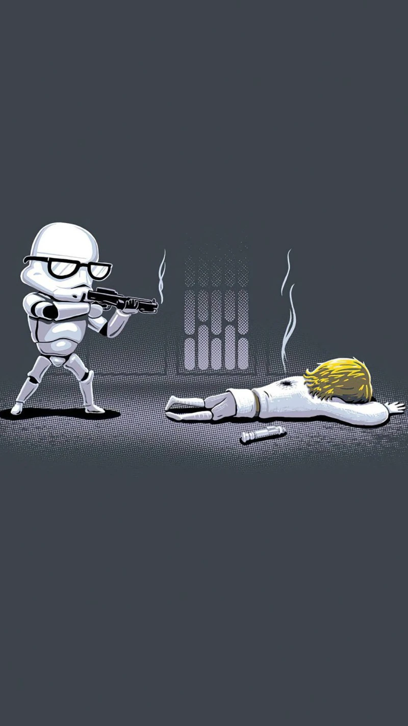 Nerdy Stormtrooper Shoots Luke 4K Mobile Wallpaper