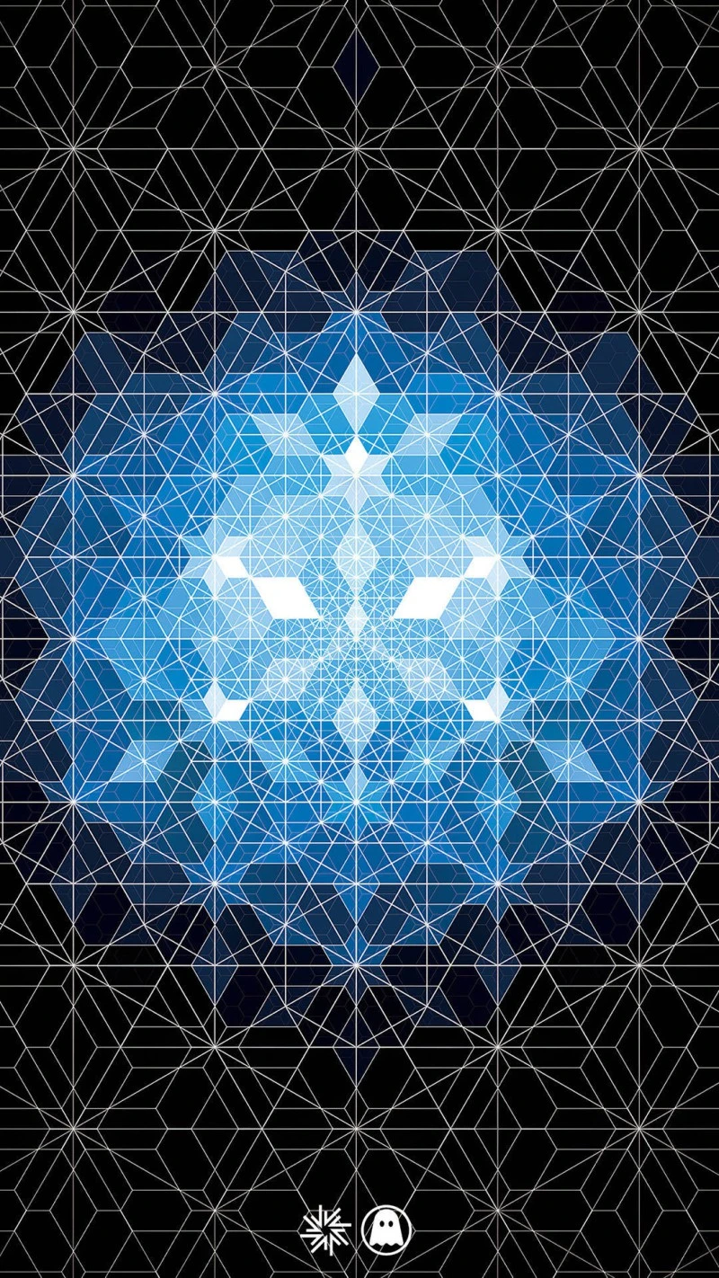 Geometric Snowflake 4K Mobile Wallpaper