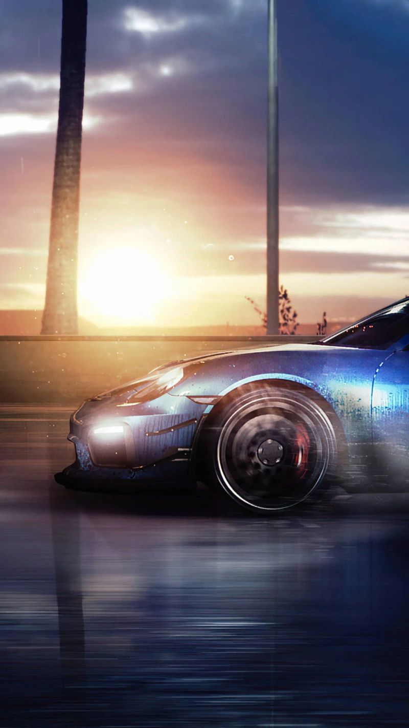 Porsche at Sunset 4K Mobile Wallpaper