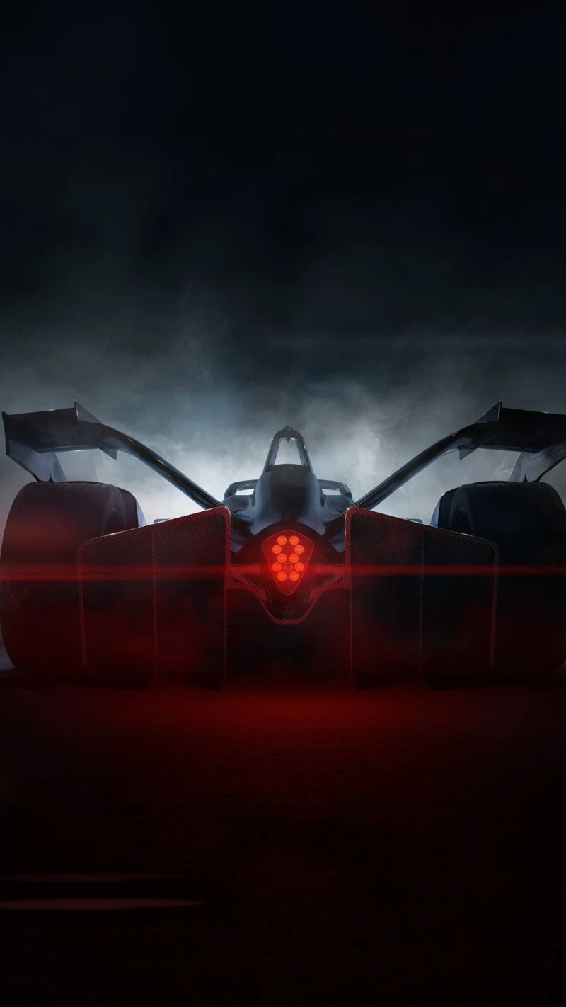 Futuristic Race Car at Night 4K Mobile Wallpaper