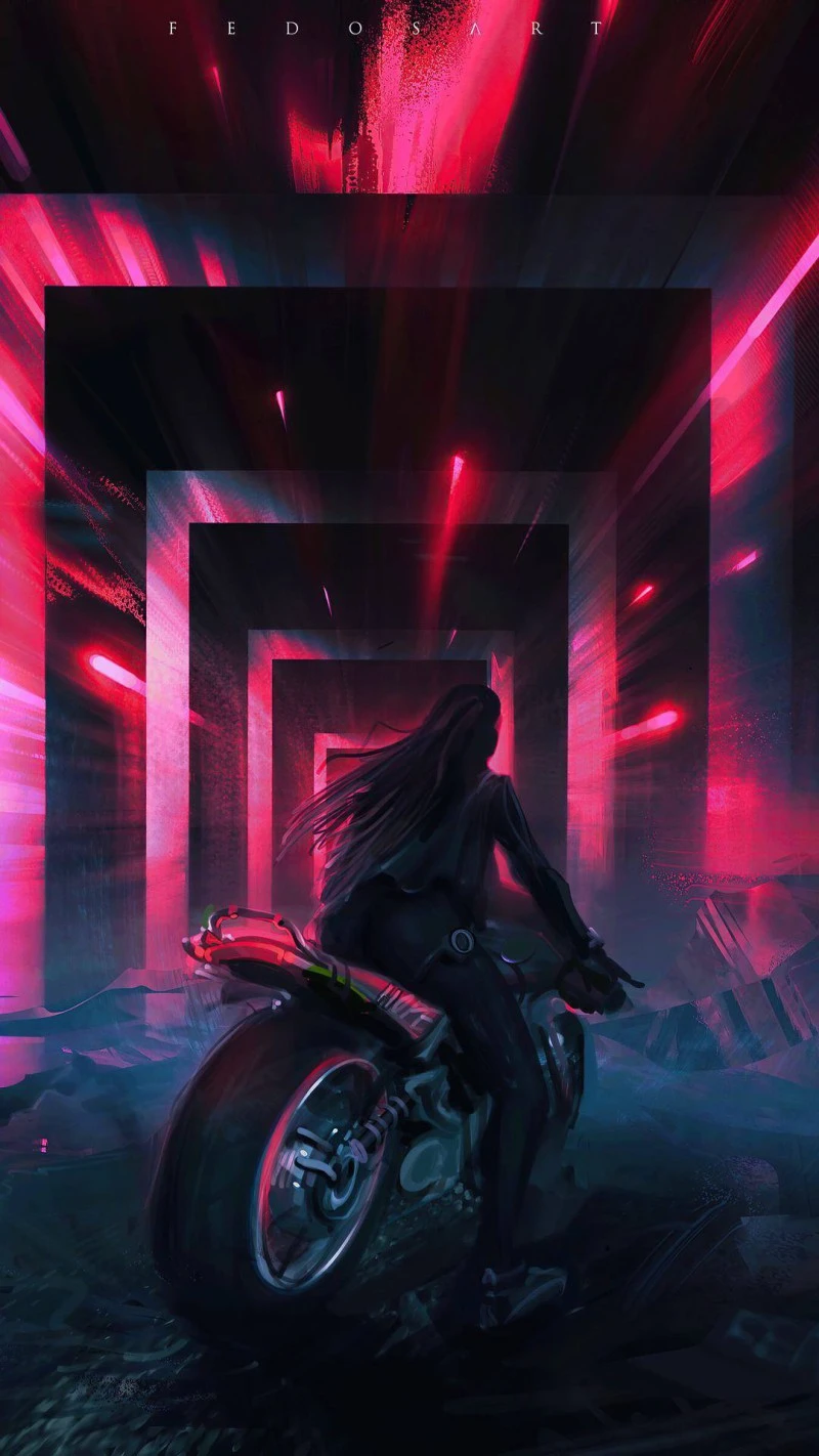 Red Speed Tunnel 4K Mobile Wallpaper